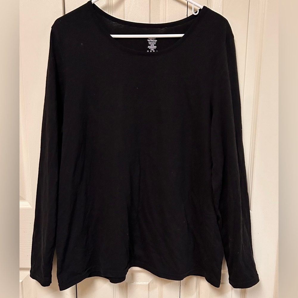 Fruit of the Loom Beyond Soft Black Long Sleeve Tee